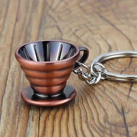 Mibru Coffee Keychain, Dripper V60 Shape - Bronze