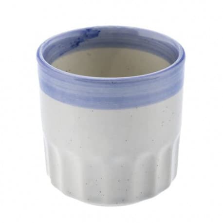 Ceramic Coffee Cup, White & Purple - 140ml