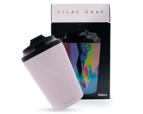 MIBRU 12OZ CEREAMIC INTERIOR CUP LILAC GRAY