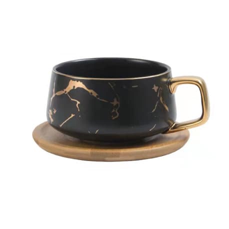 Coffee cup - Marble - 300 ml - Black