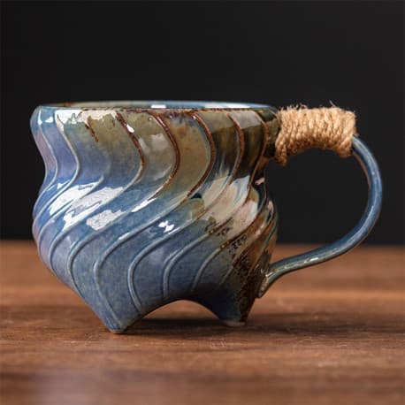 Coffee ceramic cup 270ml blue