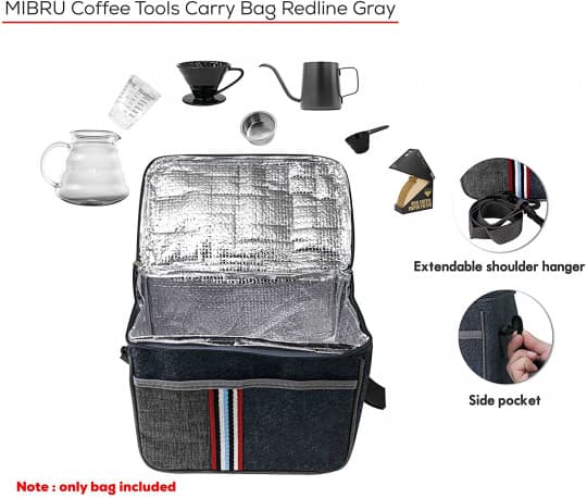 MIBRU Coffee Tools Carry Bag Redline Gray