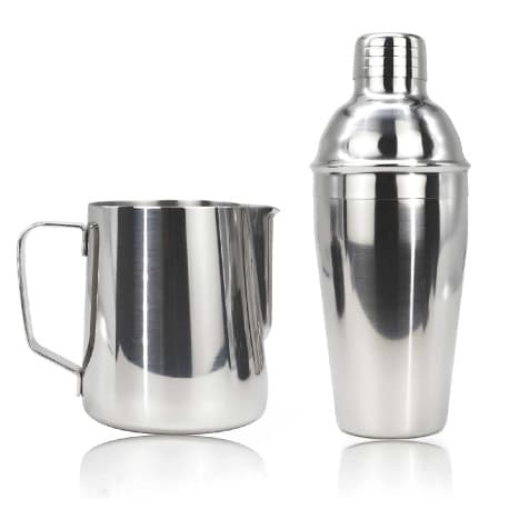 MIBRU professional set steaming milk pitcher 350 ml and Ice Shaker 550 ml