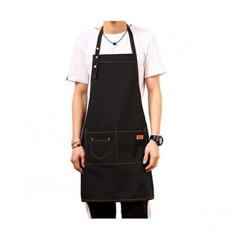 MIBRU Apron Barista Fabric With Pockets Black