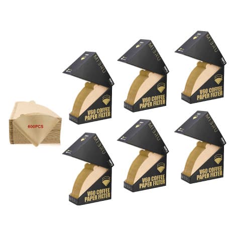 Mibru Coffee Paper Filters, Brown - 6 Boxes/100 Pcs