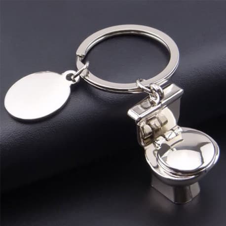 Mibru Coffee Keychain, Toilet Seat Shape - Silver