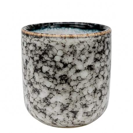 Ceramic Coffee Cup, Wavy White & Black - 150ml