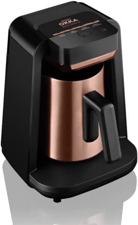 Arzum Okka (OK0012-R) Rich Automatic Turkish Coffee and Hot Beverage Maker, Black/Copper