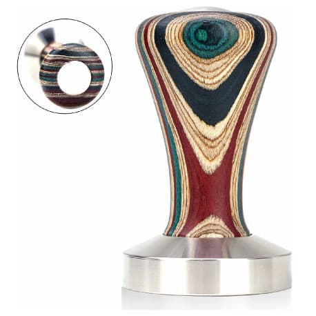 Mibru Stainless Steel Flat Coffee Tamper with Wooden Handle - 53mm