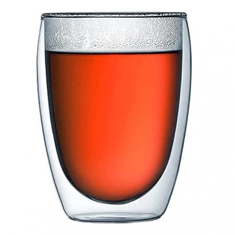Double Wall 300ml Glass Cup Grey For lattes and espresso drinks