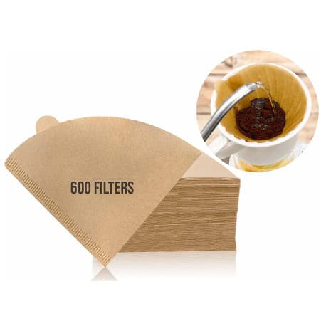MIBRU Coffee Filter V60 Cone 2-4 Cups Size 02 Natural Coffee Unbleached Paper Pour Over Drippers Coffee Filter V02 600pcs v60