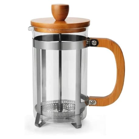 Mibru Glass French Coffee Press Maker with Bamboo Handle and Lid - 600 ml