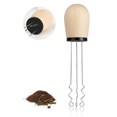 Coffee wooden needle distributor zigzag light brown
