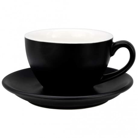 Coffee ceramic cup with plate 150ml matt black