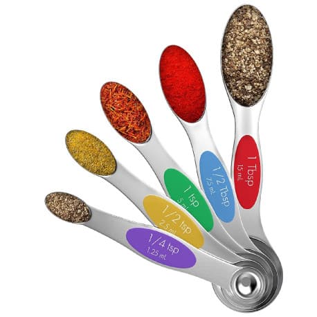 Kitchen magnatic mesure spoons set 5x2 colored