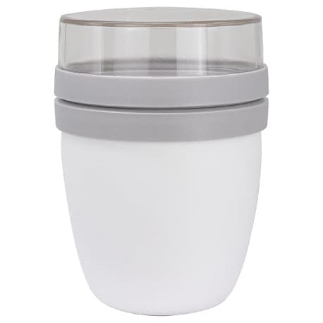 Dual Level Food Container For Travel White