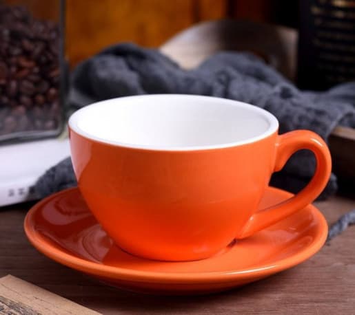 Ceramic Coffee Cup With Plate Perfect for Single or Double Espresso Cappuccino Latte and Tea 150ml