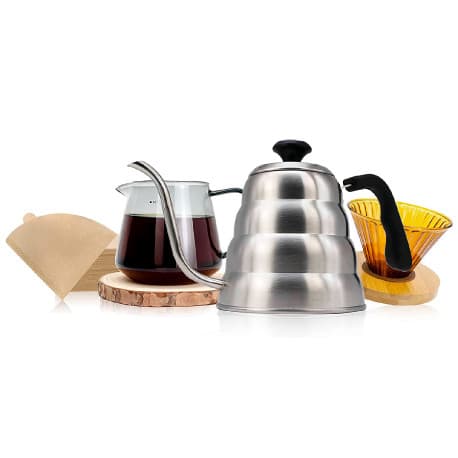 MIBRU 4-Piece V60 Drip Coffee Set Professional Coffee Machine Drip Kit With Built-in Jug and Thermometer