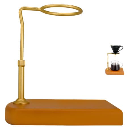 Coffee Dripper Holder with Wooden Base and Brass rack