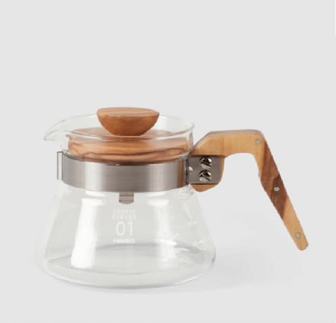 Hario V60 Olive Wood Glass Server - 400ml