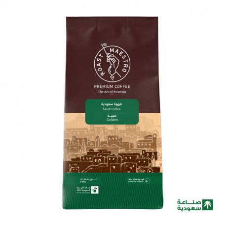 روست مايسترو حبوب قهوة سعودية مطحونة تحميص ذهبي 250غ
