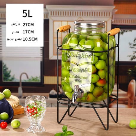 Coffee Tea Herbal Mason Jar Glass Dispenser 5L Iced Beverage Dispensers