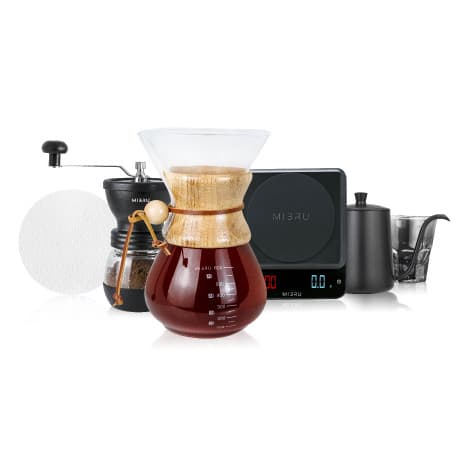 MIBRU Coffee Maker Chemex Way Drip Set With Grinder 6 in 1