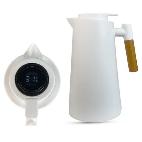 Thermos Heat isolation Jug 1000ml With Thermometer White