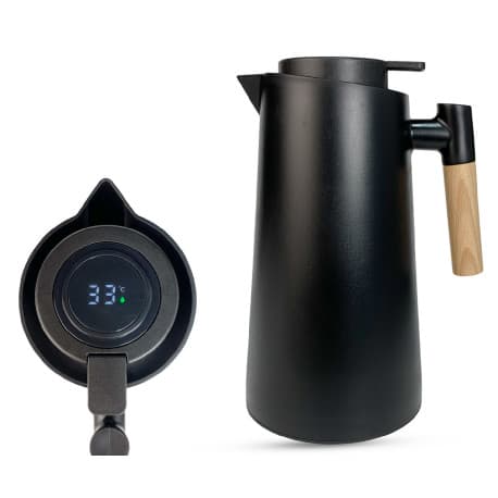 Thermos Heat isolation Jug 1000ml With Thermometer Black