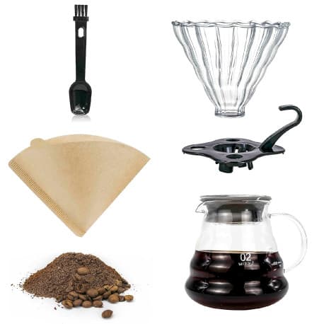 طقم V60 لتحضير القهوة المختصة مجموعة من 4 قطع