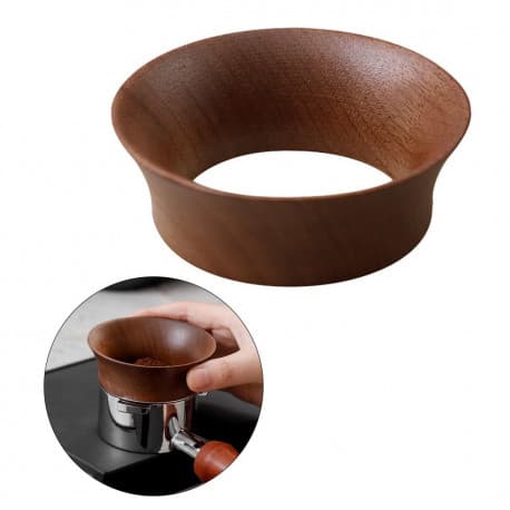 Coffee Dosing Ring Funnel Magnetic Compatible with 54mm Breville and sage machines made of walnut wood