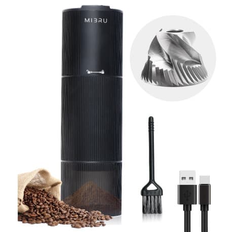 MIBRU Coffee rechargable grinder Stainless Steel burr for espresso and drip Pro Version
