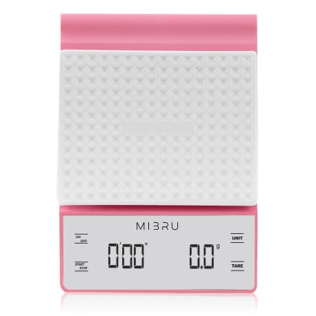 Coffee digital scale with led timer pink white