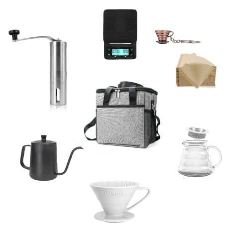 V60 Distillation Set Coffee Machines 8 Piece Distilled Coffee Prep Set Coffee Accessories Suitable For Coffee Tables Kitchen Cam