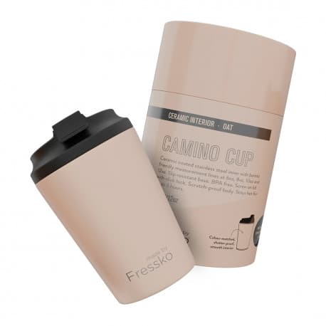 Oat Ceramic Interior Reusable Cup 12oz - Fressko