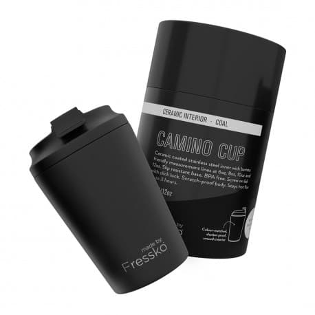 Coal Ceramic Interior Reusable Cup 12oz - Fressko