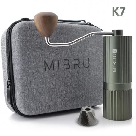 Mibru K7 Manual Coffee Grinder SS Burr - Olive