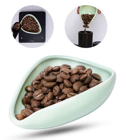 Coffee tea and ceramic doser plate light green