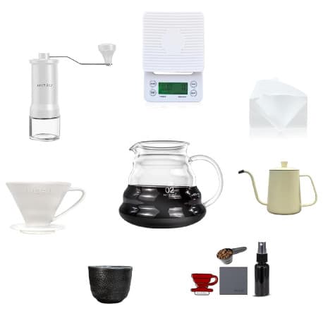 MIBRU V60 Coffee Maker 8 pc Pour Over Coffee Set Drip Coffee Maker Pour Over Coffee Set Tool