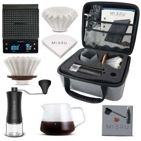 V60 Coffee Maker Set, 11-Piece Hand Brewing Coffee Set, Pour Over Coffee Machine Accessories Kit All In 1 Portable Travel Bag