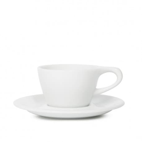 Lino Large Latte Cup & Saucer, White