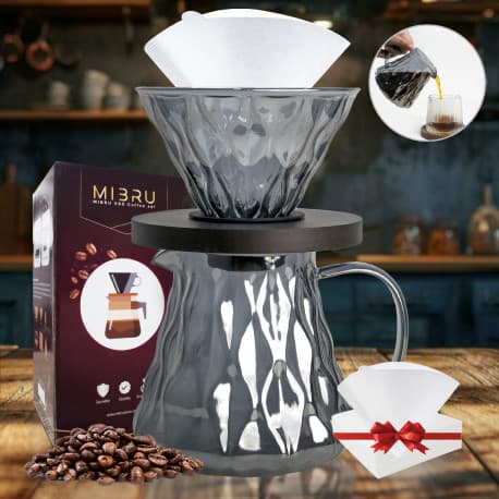 MIBRU V60 Coffee dripper and server set with filter