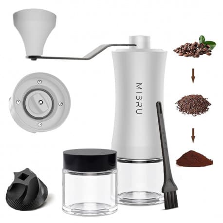 Coffee manual grinder LE white with additional jar