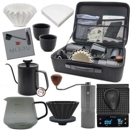 MIBRU Coffee G2 travel set for drip 14 in 1 - Dark Grey