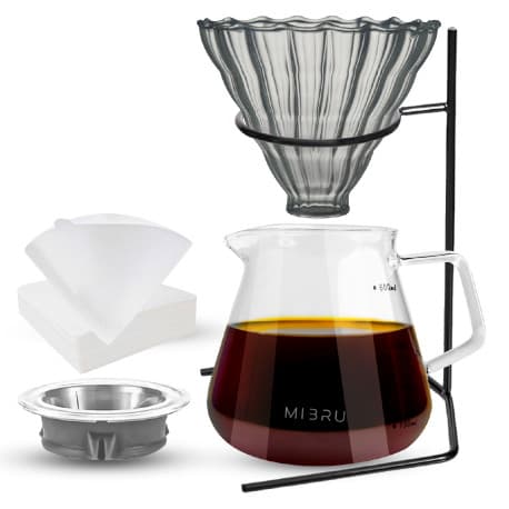 4 in 1 Drip Coffee Brewing Kit with Metal Base
