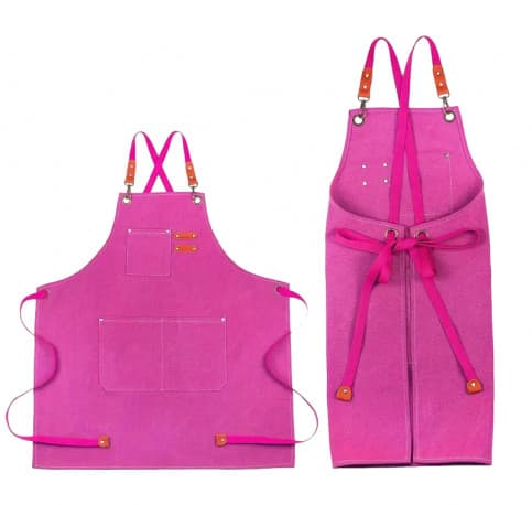 Apron Extra Large Size Pink color Unisex Fit Pure Cotton for Adults Men and Women Double Pockets Ideal for Barista
