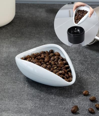 Ceramic Dosing Cup/Tray for Coffee & Tea, White, Coffee Bar Accessories, Espresso Coffee Bean Dosing Cup