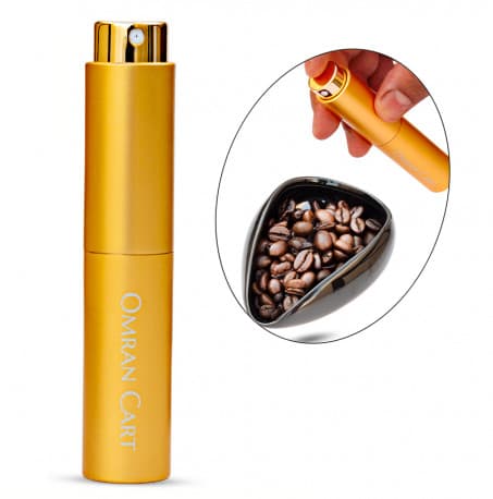 Coffee Bean Spray Bottle to Moisturize Beans Before Grinding, Refillable Gold Color, Coffee Bar Accessories, Espresso Dosing Cup