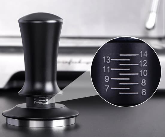 Tamper 58mm Spring Loaded, Premium Barista Tool, Stainless Steel Base Fits with Rancilio, Gaggia, E61 Series Portafilters