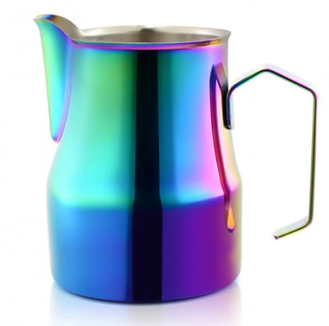 Professional Milk Pitcher 500ml Stainless Steel Rainbow Color with Handle for Cappuccino and Latte Art Omran cart